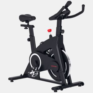 SPORTNOW Bicicleta Estática Bicicleta Fitness com Volante de Inércia de 15 kg Ecrã LED Guiador e Assento Ajustável Carga 120 kg para Casa Ginásio 108x53x111 cm Preto
