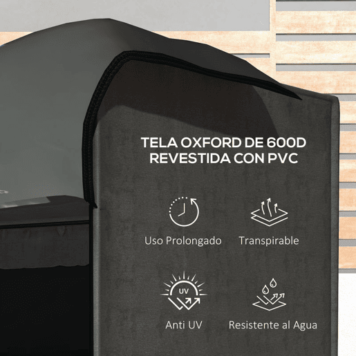 Outsunny Capa para Baloiço de Jardim, Capa para Baloiço Exterior em Tecido Oxford 600D com 2 Fechos Impermeável 205x124x164 cm Cinzento Escuro