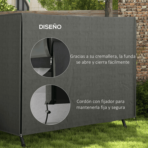 Outsunny Capa para Baloiço de Jardim, Capa para Baloiço Exterior em Tecido Oxford 600D com 2 Fechos Impermeável 205x124x164 cm Cinzento Escuro