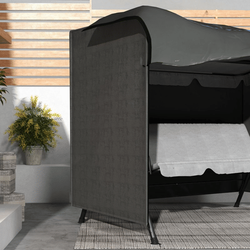 Outsunny Capa para Baloiço de Jardim, Capa para Baloiço Exterior em Tecido Oxford 600D com 2 Fechos Impermeável 205x124x164 cm Cinzento Escuro