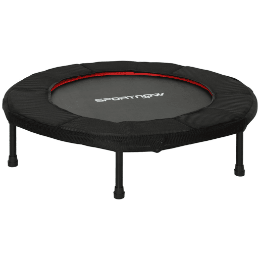 SPORTNOW Trampolim Fitness Ø102 cm Trampolim Fitness Dobrável com Estrutura de Aço Antiderrapante Carga 100 kg para Treino de Pernas Corpo em Casa Escritório Ginásio Vermelho