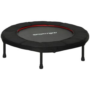 SPORTNOW Trampolim Fitness Ø102 cm Trampolim Fitness Dobrável com Estrutura de Aço Antiderrapante Carga 100 kg para Treino de Pernas Corpo em Casa Escritório Ginásio Vermelho