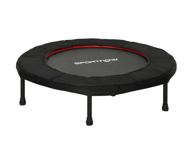 Sportnow trampolín de fitness plegable ø102 cm cama elástica con marco de acero antideslizantes para entrenamiento piernas cuerpo en hogar oficina gimnasio rojo