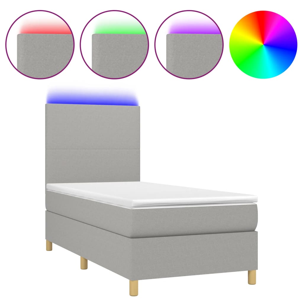 Cama box spring 90x200 Gris