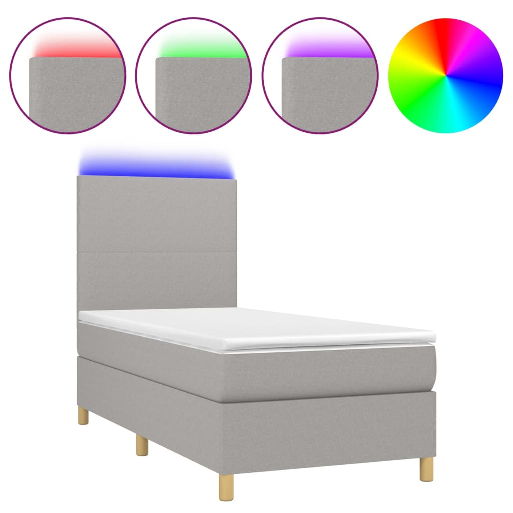 Cama box spring 100x200 Gris