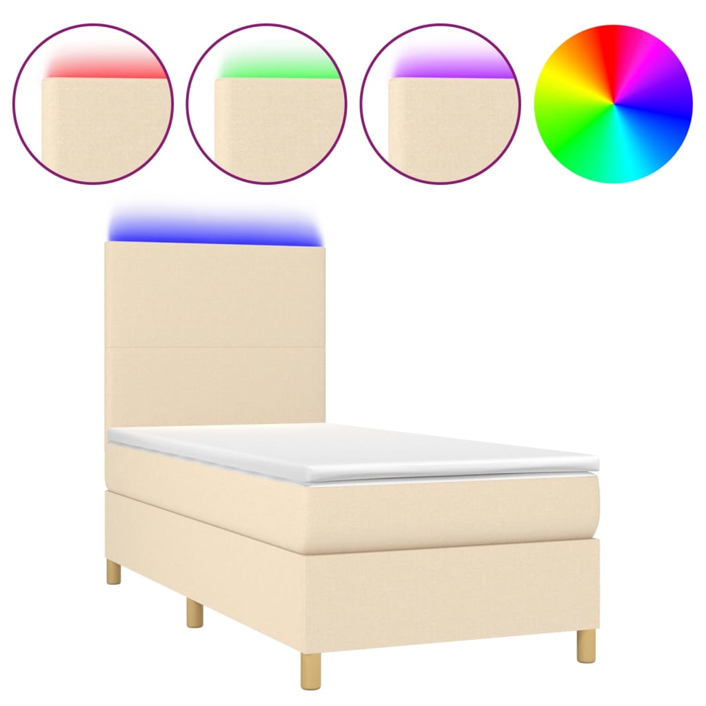 Cama box spring 90x200 Crema
