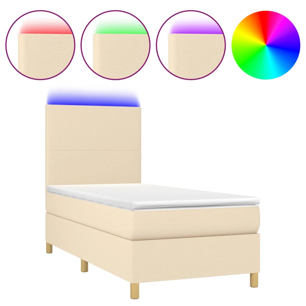 Cama box spring 100x200 Crema