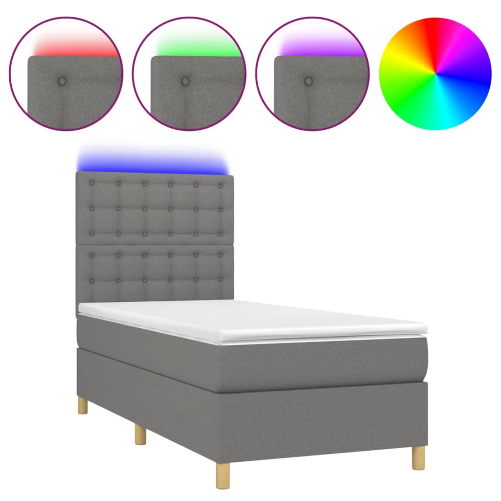 Cama box spring 80x200 Gris Oscuro