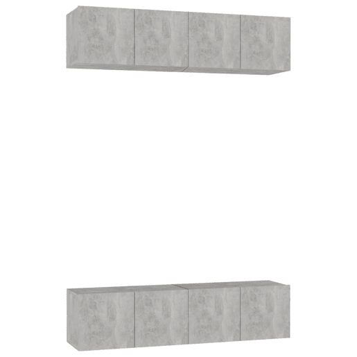 móveis de TV - Armários TV 4 pcs 60x30x30 cm contraplacado cinzento cimento