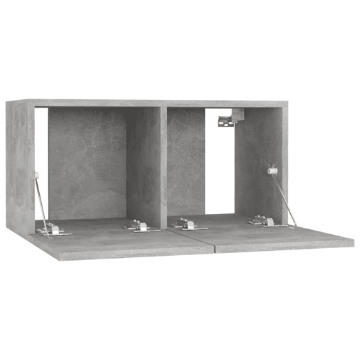 móveis de TV - Armários TV 4 pcs 60x30x30 cm contraplacado cinzento cimento