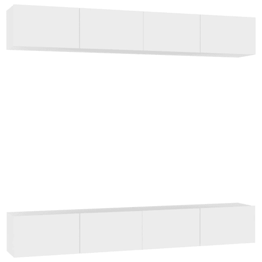 móveis de TV - Armários TV 4 pcs 100x30x30 cm contraplacado branco