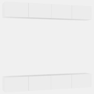 móveis de TV - Armários TV 4 pcs 100x30x30 cm contraplacado branco