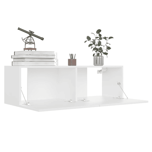 móveis de TV - Armários TV 4 pcs 100x30x30 cm contraplacado branco