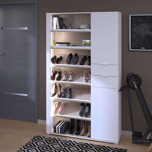 Sapateira Imaginarium com luz LED branca e carvalho Brooklyn 110 cm