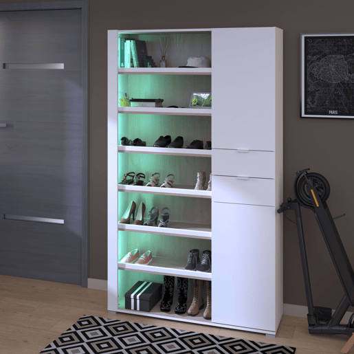 Sapateira Imaginarium com luz LED branca e carvalho Brooklyn 110 cm