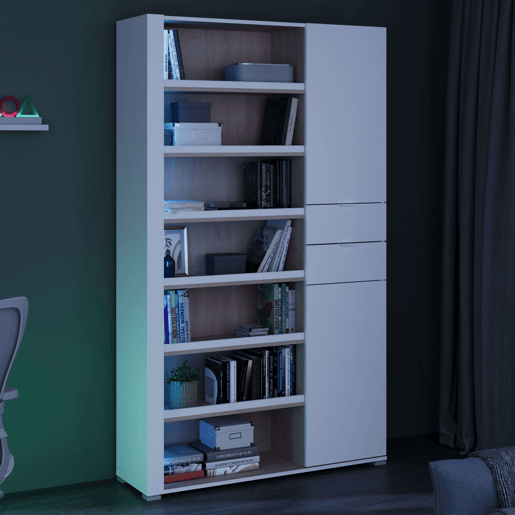 Sapateira Imaginarium com luz LED branca e carvalho Brooklyn 110 cm