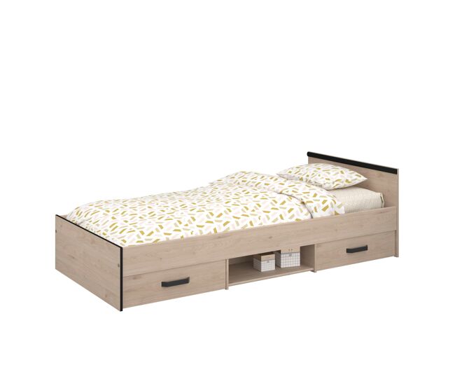 Cama juvenil village con 2 cajones en varios colores 90x200 cm
