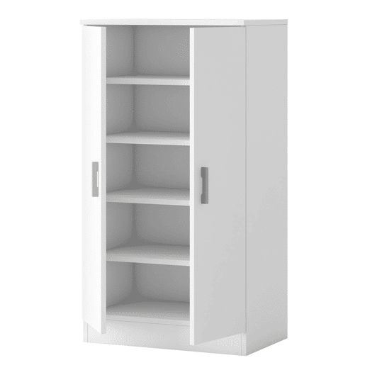 Guarda-roupa moderno com sapateira Rhin Hallway, branco fosco