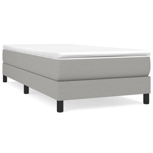 Cama de solteiro - Cama de uma pessoa - Estrutura de cama sem colchão 80x200 cm tecido cinzento-claro