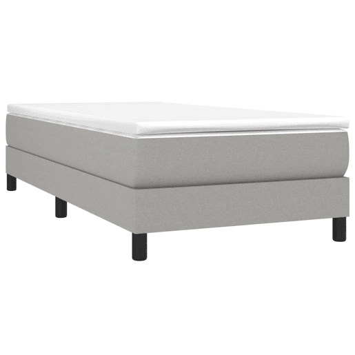 Cama de solteiro - Cama de uma pessoa - Estrutura de cama sem colchão 80x200 cm tecido cinzento-claro