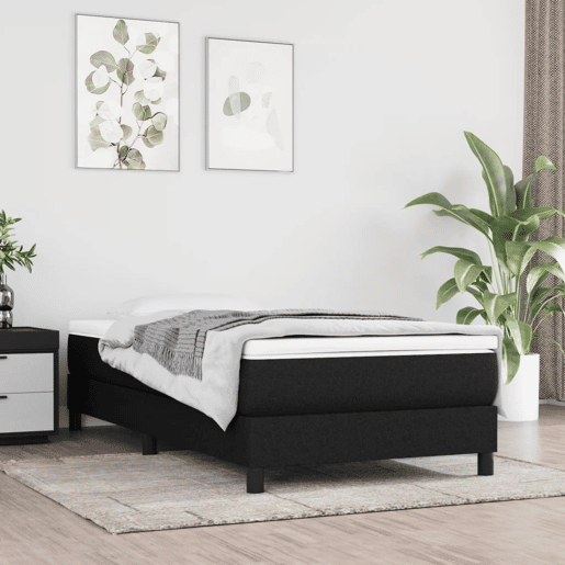 Cama de solteiro - Cama de uma pessoa - Estrutura de cama sem colchão 80x200 cm tecido preto