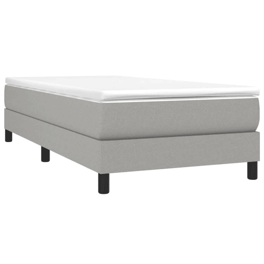 Cama de solteiro - Cama de uma pessoa - Estrutura de cama sem colchão 90x200 cm tecido cinzento-claro