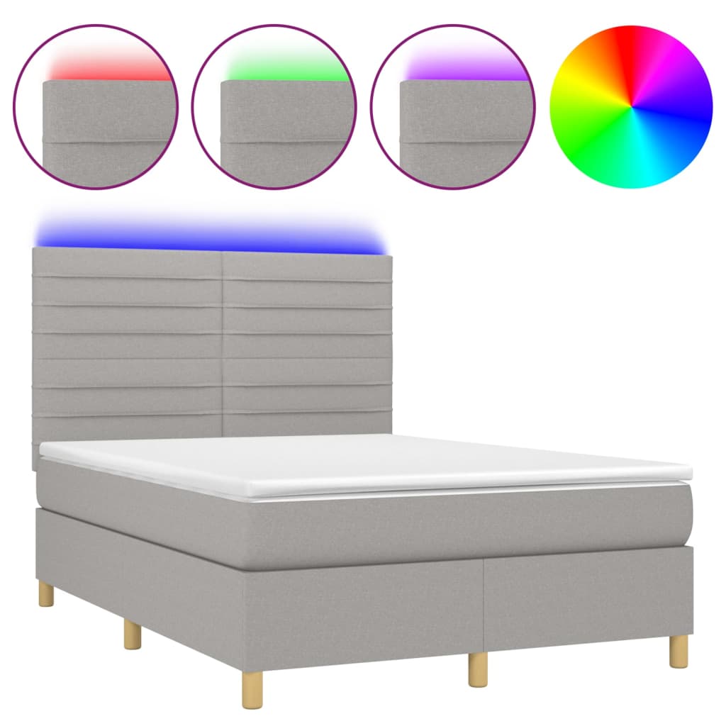 Cama box spring 140x190 Gris