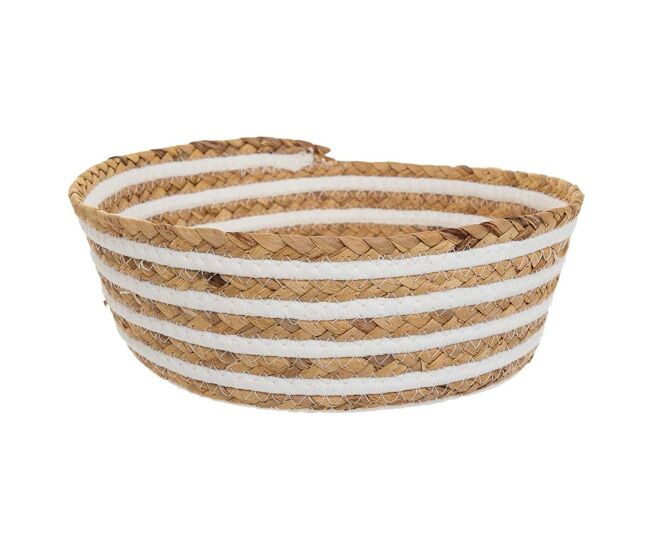 Cesto de fibra natural y algodón marron d28x10,5