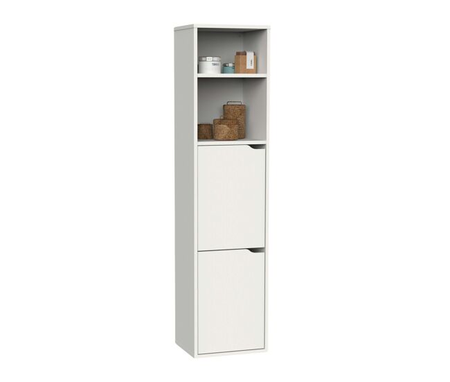 Columna para baño suspendida nadia color roble gold o blanco 2 cajones 2 armarios 150x37x30 cm