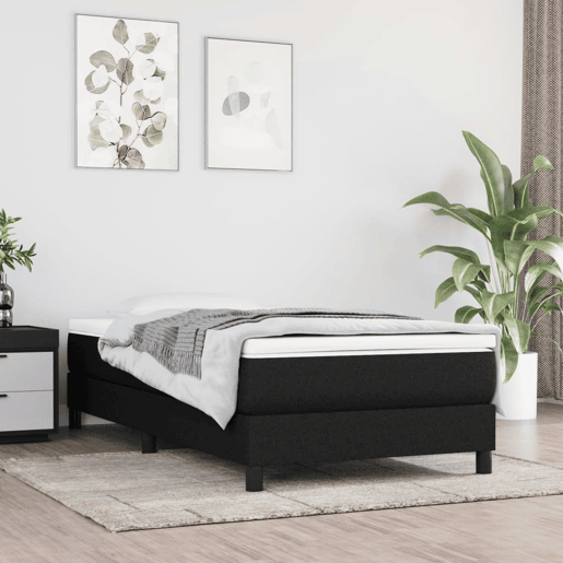 Cama de solteiro - Cama de uma pessoa - Estrutura de cama sem colchão 90x200 cm tecido preto