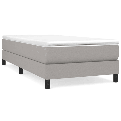 Cama de solteiro - Cama de uma pessoa - Estrutura de cama sem colchão 90x190 cm tecido cinzento-claro
