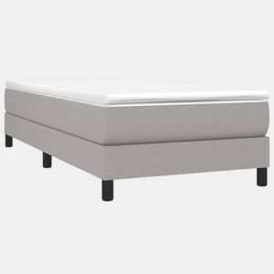 Cama de solteiro - Cama de uma pessoa - Estrutura de cama sem colchão 90x190 cm tecido cinzento-claro