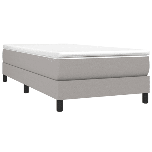 Cama de solteiro - Cama de uma pessoa - Estrutura de cama sem colchão 90x190 cm tecido cinzento-claro