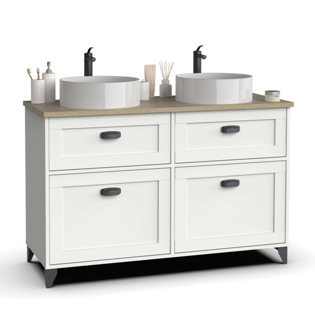 Mueble Baño Doble Toscana 2 Cajones 2 Puertas