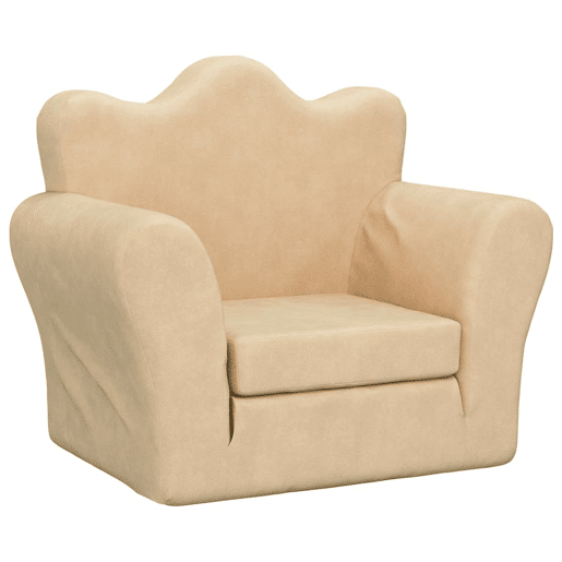 Sofá-cama infantil, Sofá conversível peluche macio creme Sofá-cama infantil, Sofá conversível peluche macio creme
