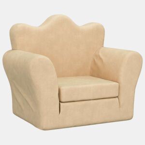 Sofá-cama infantil, Sofá conversível peluche macio creme