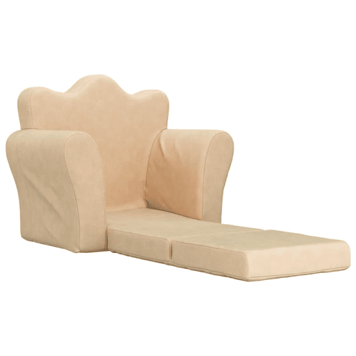 Sofá-cama infantil, Sofá conversível peluche macio creme Sofá-cama infantil, Sofá conversível peluche macio creme
