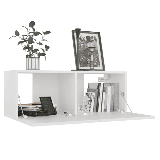 móveis de TV - Armários TV 4 pcs 80x30x30 cm contraplacado branco
