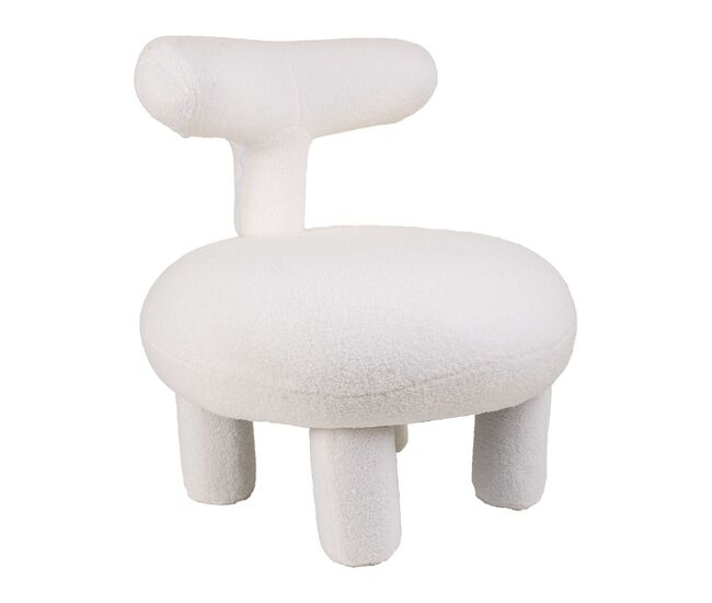 Sillón tapizado blanco de dimensiones de 71x71x72 cm