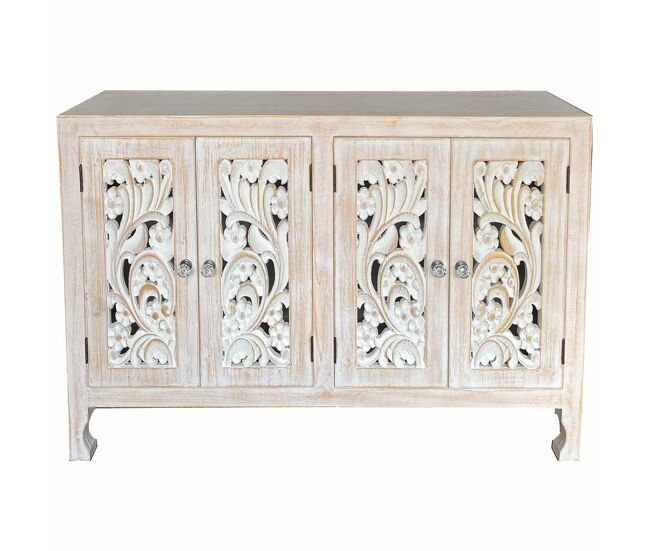 Aparador de madera de 4 puertas 100,5x26x70h cm