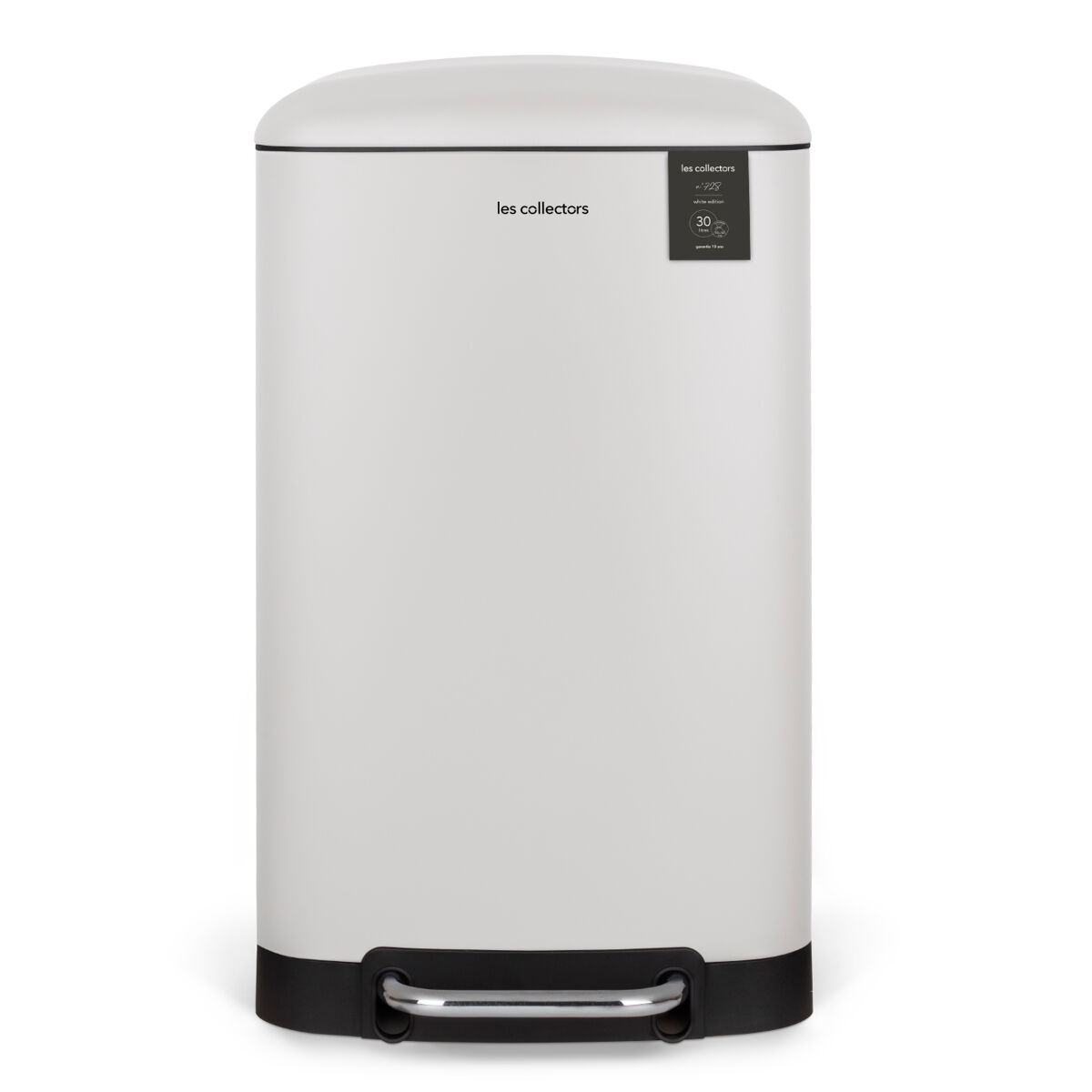 Papelera cocina pedal 30l les collectors n°728 | acero inoxidable | diseño compacto | cierre silencioso | blanco