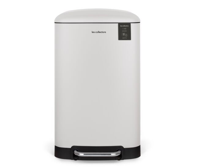 Papelera cocina pedal 30l les collectors n°728 | acero inoxidable | diseño compacto | cierre silencioso | blanco
