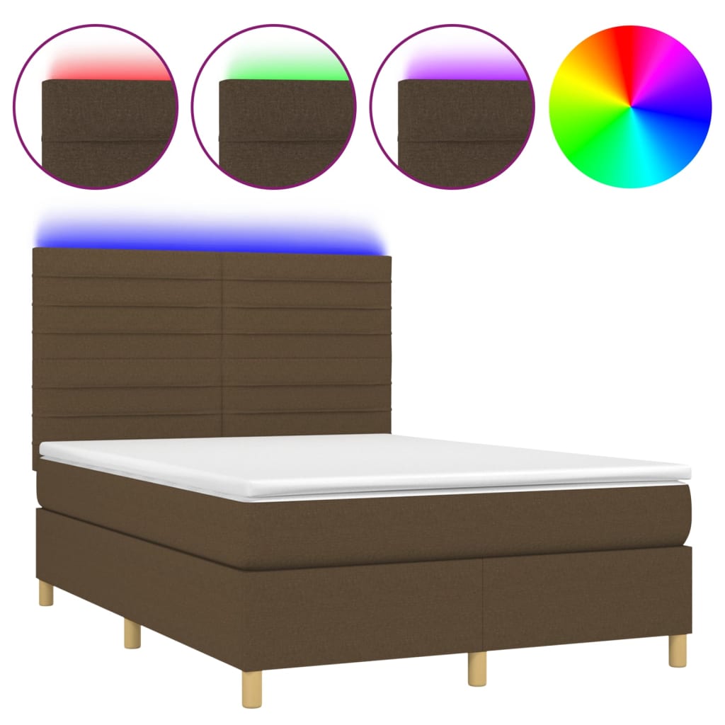 Cama box spring 140x190 Marrón
