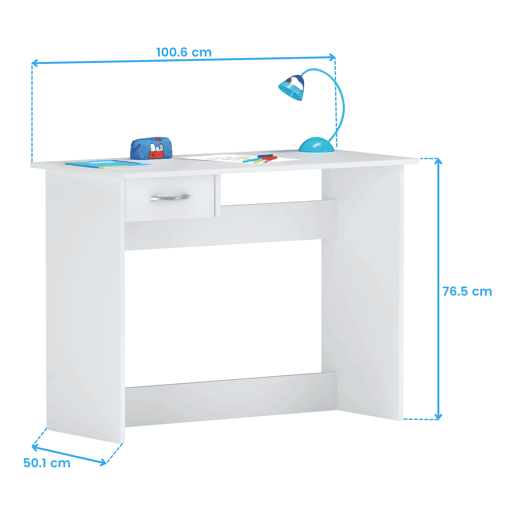 Mesa Jovem Quarto Estudo Cor Branca 101x77x50 cm