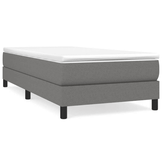 Cama de solteiro - Cama de uma pessoa - Estrutura de cama sem colchão 90x190 cm tecido cinzento-escuro Cama de solteiro - Cama de uma pessoa - Estrutura de cama sem colchão 90x190 cm tecido cinzento-escuro
