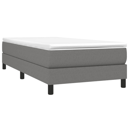 Cama de solteiro - Cama de uma pessoa - Estrutura de cama sem colchão 90x190 cm tecido cinzento-escuro Cama de solteiro - Cama de uma pessoa - Estrutura de cama sem colchão 90x190 cm tecido cinzento-escuro