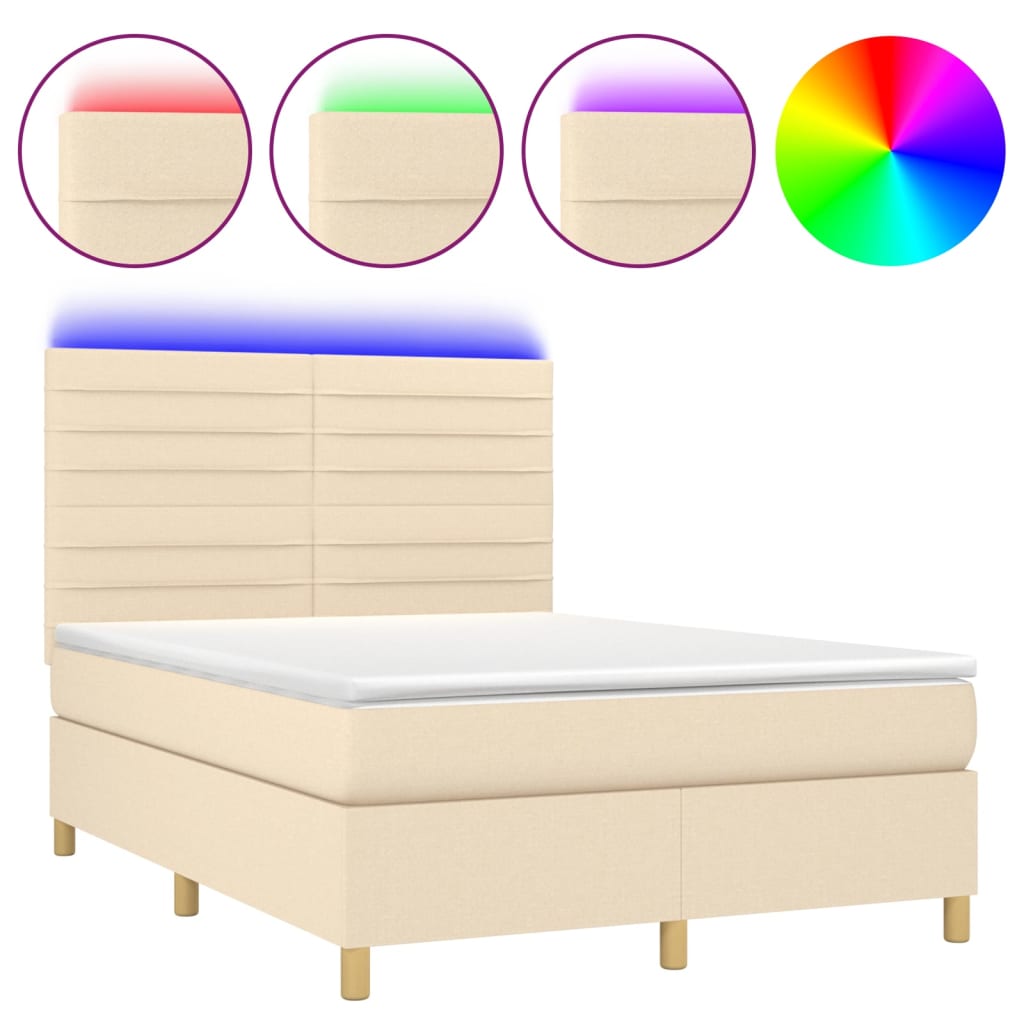 Cama box spring 140x190 Crema