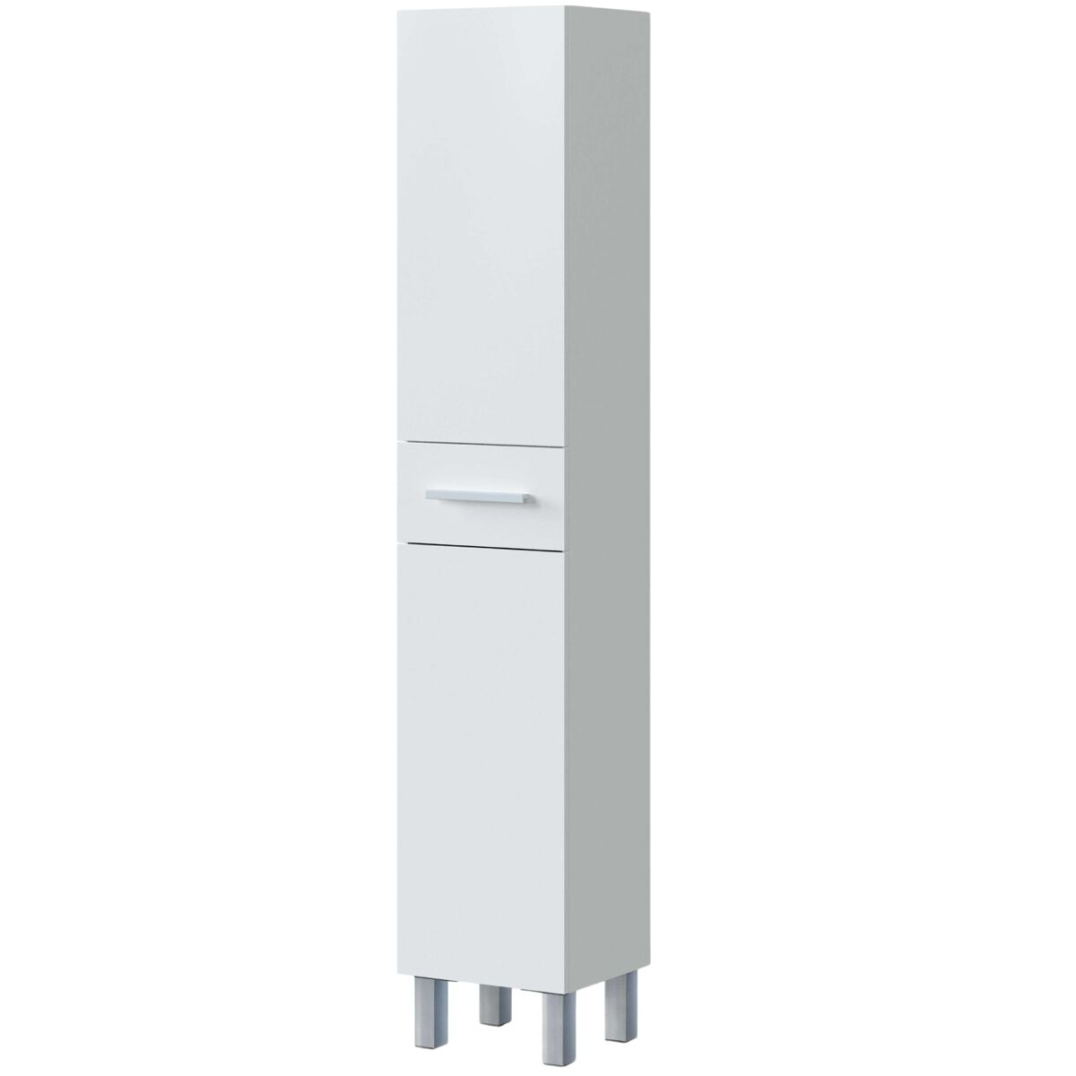 Columna de baño athena con 2 puertas y 1 cajón color roble o blanco 182x35x31 cm