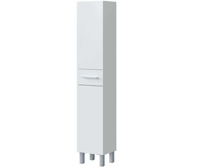 Columna de baño athena con 2 puertas y 1 cajón color roble o blanco 182x35x31 cm