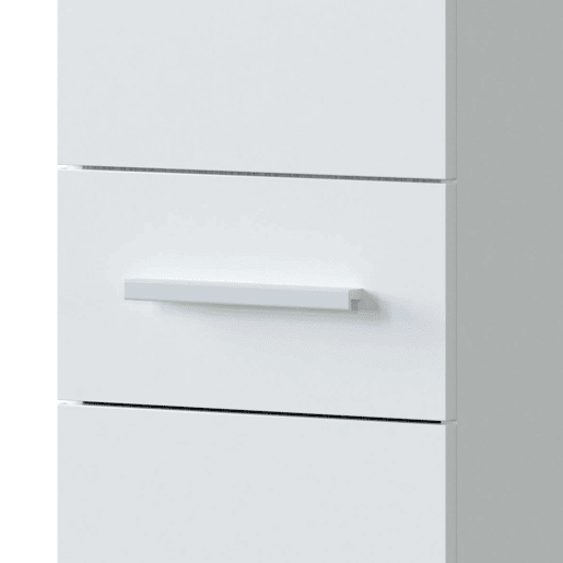 Coluna de banheiro estilo contemporâneo Athena 2 portas e 1 gaveta cor branco brilhante 182x35x31 cm